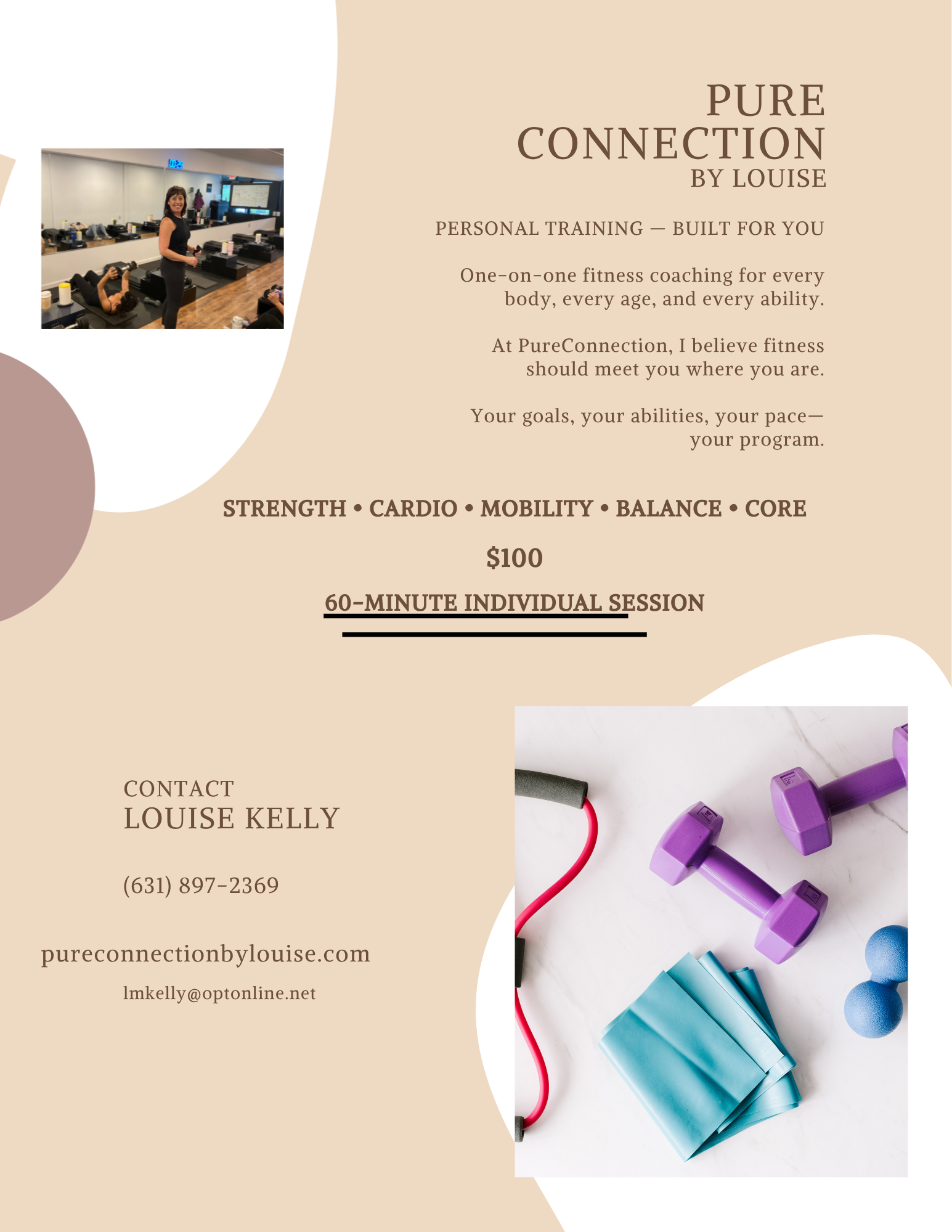 Pure Connection by Louise — Personal Training flyer
